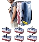 TAILI Extra Large Moving Bags, 6 Pack Clear Moving Bags W/Backpack Straps Strong Handles & Zipper...