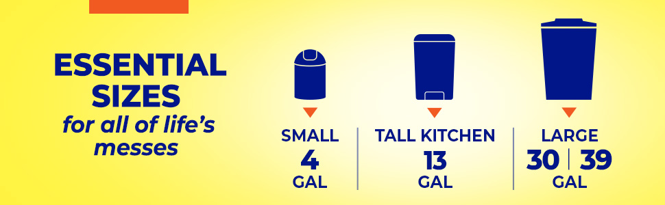 Essential Sizes for all of life's messes