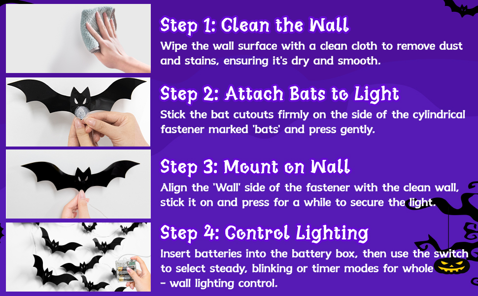 Halloween Bats Fairy Lights