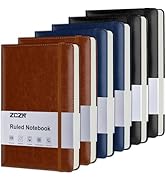 ZCZN 6 Pack Lined Journal Notebooks, 192 Pages A5 Hardcover Leather Journals for Work,Writing,Sch...