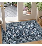 DUKINO 2x3 Rugs for Entryway, Washable Vintage Floral Small Area Rug with Non Slip Backing, Soft ...