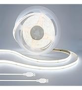 GXILEE 5V USB COB LED Strip Light, 6ft CRI 93+ 6500K Bright White LED Tape Light for TV Backlight...