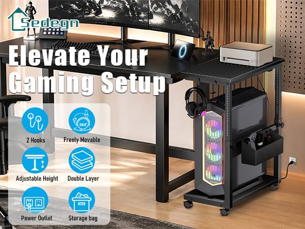 Adjustable Computer Tower Stand
