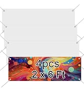 4 Pcs Large Sublimation Banner Blank Banners to Decorate Vinyl,2x6 Ft Polyester Oxford Cloth Blan...