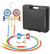 PB Motor Tech 3-Way AC Manifold Gauge Set for R134A, R12, R22 & R502 Refrigerants. with Quick Cou...