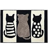 ZebraSmile Cat Bathroom Rug Cute Water Absorb Non Slip Bath Room Rug Soft Microfiber Entryway Doo...