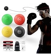 PROIRON Boxing Reflex Ball with Safety Glasses, 4 Reflex Ball, 2 Headband for Adult/Kids, Boxing ...
