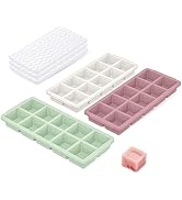 Doasuwish Ice Cube Trays with Lid, 3 Pack 10 Cubes 2 Tbsp. Silicone Ice Cube Trays for Freezer, P...