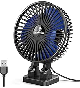 JZCreater USB Desk Fan, 3 Speeds Desktop Table Cooling Fan in Single Button , Head Rotation Stron...