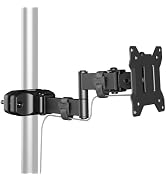 monTEK Universal VESA Steel Pole Mount Full Motion Monitor Arm, Fits 17 to 32 Inch Screens with R...