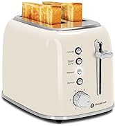 Aigostar Toaster 2 Slice, Retro Extra-Wide Slot Toasters Best Rated Prime for Toasting Bagels, Br...