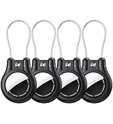 4 Pack for AirTag Keychain Holder, Air tag Lock Case with Wire Cable,Compatible with Apple AirTag...