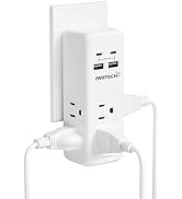Multi Plug Outlet Extender, 4USB Wall Charger, Wall Plug Splitter with 6 Outlets 450J Electrical ...