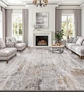 LUMI 4x6 Washable Area Rug, Ultra-Soft, Non-Slip Vintage Carpet, Low-Pile, Non-Shedding, Foldable...