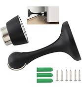HOME MASTER HARDWARE Magnetic Door Stoppers, Matte Black 1 Set,Suitable for Wall and Floor Mounti...
