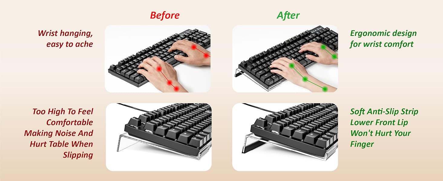 Egchi Acrylic Computer Keyboard Stand for Desk