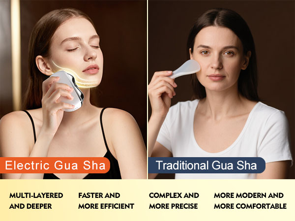 electric gua sha hot cold massager face tool ice roller heated guasha red light therapy for face