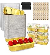Mini Cake Pans with Lids,6.8 Oz Mini Loaf Pans with Lids Aluminum Foil Mini Loaf Baking Pans 50Pc...