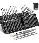 Nicpro Miniature Paint Brushes Drybrush - 20PCS Model Paint Brush Set for Acrylic, Watercolor Det...