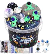 Astronaut Galaxy Slime for Kids, Big Slime Bucket with Clay, Glow in The Dark Slimes Kit for Girl...