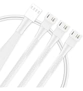 PANO-MOUNTS 16.14" 41cm 1 to 3 Ways White 4Pin PWM Fan Splitter Cable with 3Pin/4Pin Male PC Fan ...