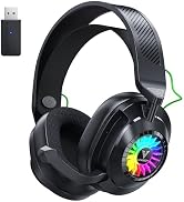 Vakedy HW10 Wireless Gaming Headset for PS5, PS4, PC, Switch, Mac, 2.4GHz Wireless Gaming Headpho...