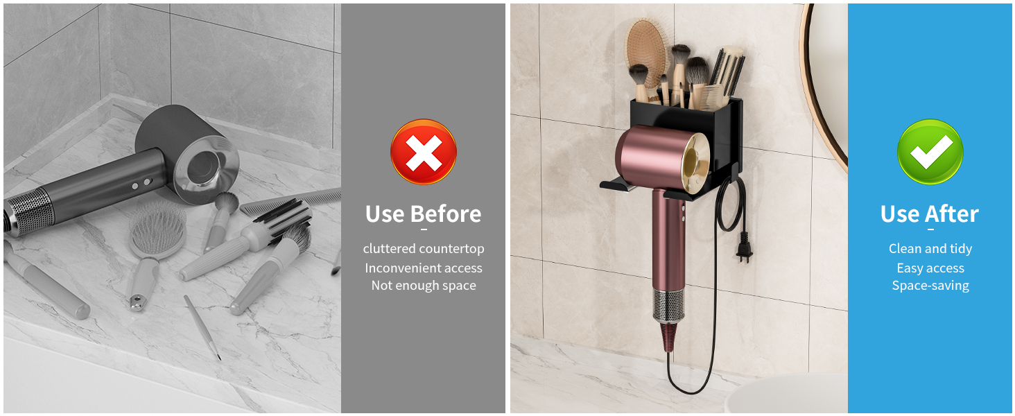 wall mount hair tool organizer