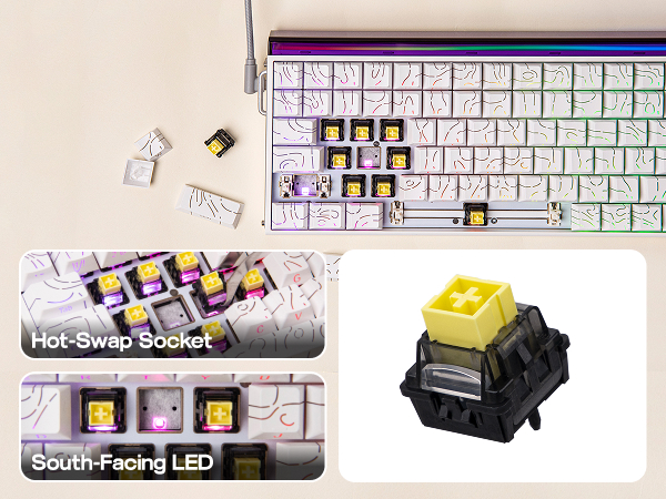 Hall Effect Keyboard with Neon RGB Light Box