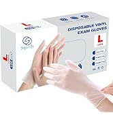 squish Disposable Gloves, Clear Vinyl Gloves Latex Free Powder-Free Glove Cleaning Rubber Gloves ...