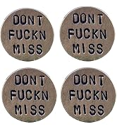 WLngtv 4-Piece Set Round Funny Golf Ball Marker for Men Adult Humor Novelty Golf Ball Markers wit...