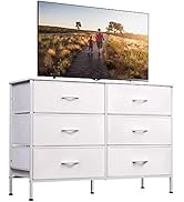 WLIVE Wide Dresser with 6 Drawers, TV Stand for 50" TV, Entertainment Center with Metal Frame, Wo...