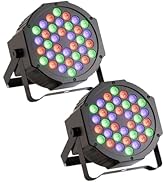 JAJALUYA LED Par Lights 36 LED Stage Lights 9 Modes RGB DJ Lights with Sound Activated Remote and...