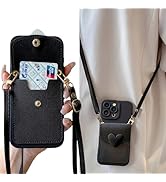 SGVAHY for iPhone 16 Pro Max Case with Strap Card Holder Crossbody Lanyard, Cute Phone Wallet Cas...