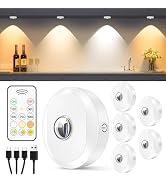WILLED Rechargeable Puck Lights with Remote Control, 3 Color Temperatures and Timing Function, Di...