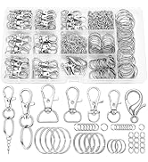325 Pcs Keychain Making Kit, Keychain Making Supplies with Keychains Clips, Key Ring, Jump Rings,...