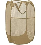 Larpur Popup Mesh Laundry Basket, Collapsible and Portable Clothes Washing Laundry Hamper with Re...