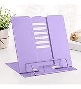MSDADA Book Stand Metal Reading Rest Book Holder Adjustable Cookbook Documents Holder Portable St...