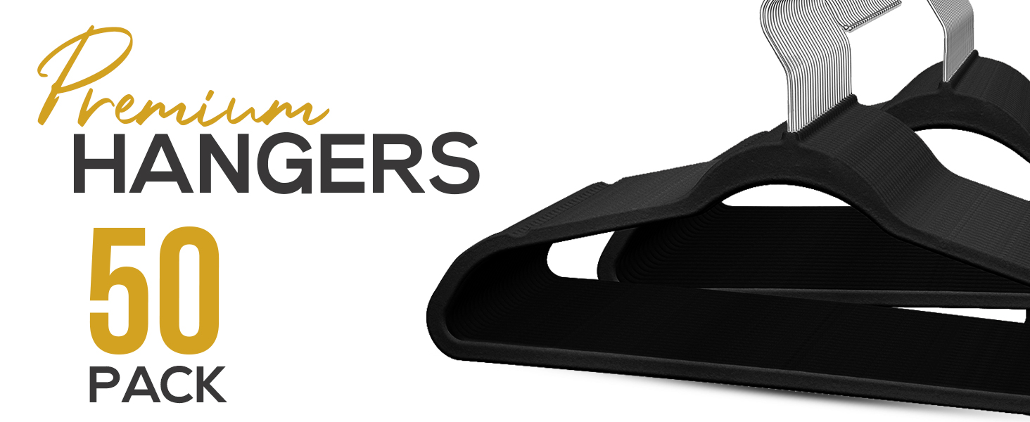 Velvet hangers 50 pack slim black hangers non slip hangers closet organization space saving hangers