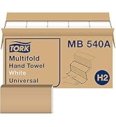 Tork Multifold Hand Towel White H2, Universal, 100% Recycled Fibers, 16 x 250 Towels, MB540A