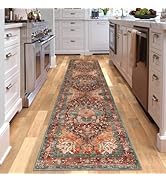 Yamaziot Washable Runner Rug, 2x8 Non-Slip Boho Vintage Hallway Rug Runner with Rubber Backing, S...