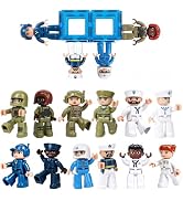 12 Pieces Large Magnetic People Figures for Kids Compatible with Lego | 3 Inches Magnetic Tiles P...