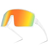 FEISEDY Sports Sunglasses, Polarized Oversized Shield for Women Men Youth, Baseball Cycling Runni...