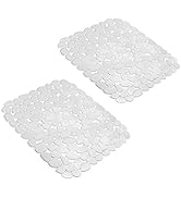 Yiter Sink Mat, 2Pcs Adjustable PVC Clear Pebble Sink Protector for Stainless Steel or Porcelain ...