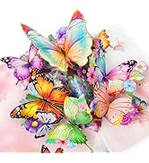 Hierein Birthday Card for Mom, Butterfly Gifts for Women, 3D Pop Up Cards with Colorful Butterfli...