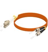 Hamadap LC to ST Multimode Fiber Optic Cable, OM1 Duplex 62.5/125µm Optical Patch Cord 1G/10G Fib...
