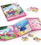 SYNARRY Unicorn Mermaid Princess Magnetic Puzzles for Toddlers 3-5 Girls, 20 Pieces Travel Puzzle...