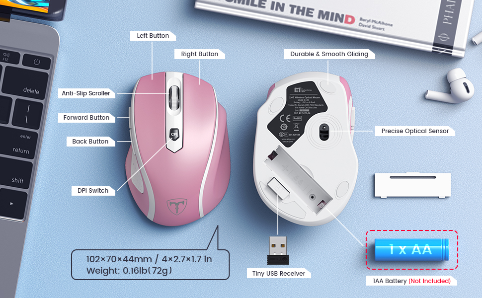 6 button 2400 DPI wireless mouse