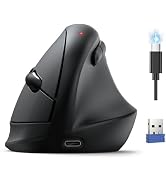 TECKNET Ergonomic Mouse, Wireless Bluetooth Vertical Mouse (BT5.3/3.0 & 2.4G) Rechargeable 4800 D...
