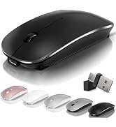 Bluetooth Wireless Mouse for MacBook Air Mac Pro Laptop PC Pad Optical Rechargeable Silent Mouse ...