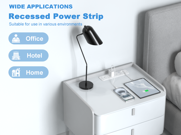 furniture recessed power strip